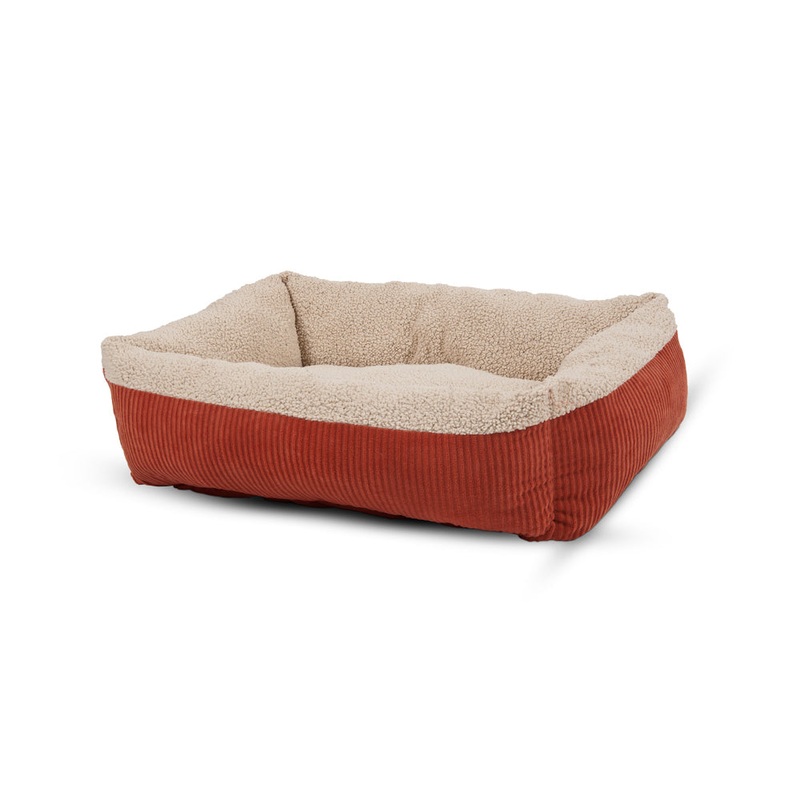 Aspen Pet Self Warming Rectangular Lounger Barn Red/Cream Color Large