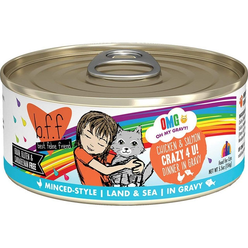 BFF OMG Chicken Salmon Crazy 4 U Canned Cat Food 5 oz