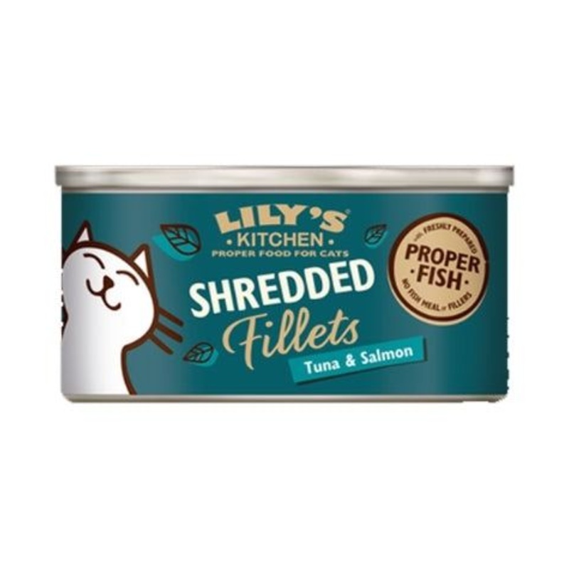 Lily’s Kitchen Shredded Fillets Tuna with Salmon in Broth Wet Cat Food 70g – 70g