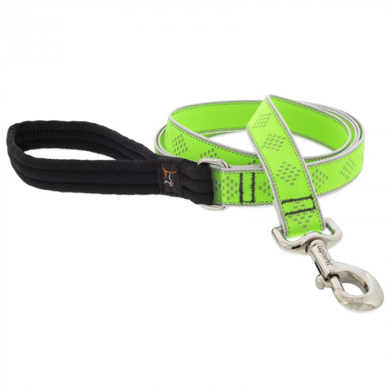 Lupine Dog Leash 1″ Width X 6′ Length High Lights Green Diamond