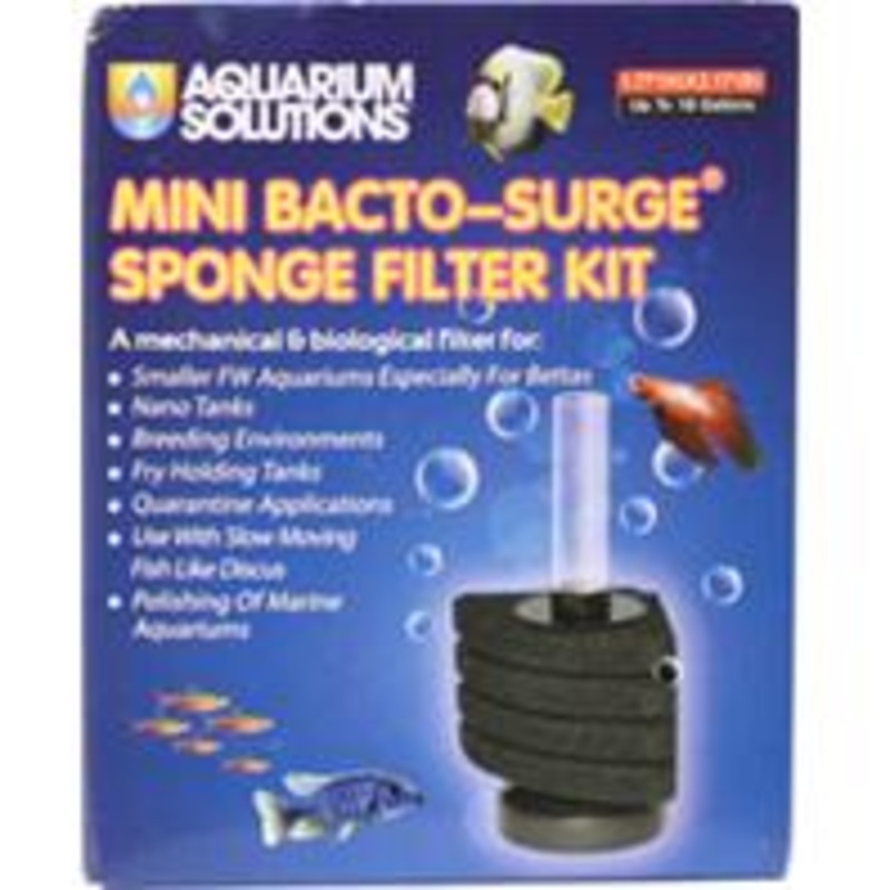 Hikari Aquarium Solutions Mini Bacto-Surge Sponge Filter Kit, 10 Gal