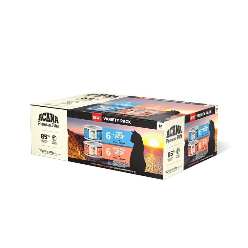 ACANA Premium Pate Cat Food Variety Pack Salmon & Chicken Recipe + Tuna & Chicken Recipe (3 oz) [12 count]