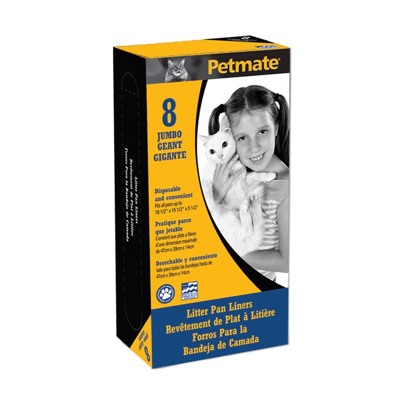 Petmate Litter Pan Liners Clear Color 8 Count Jumbo