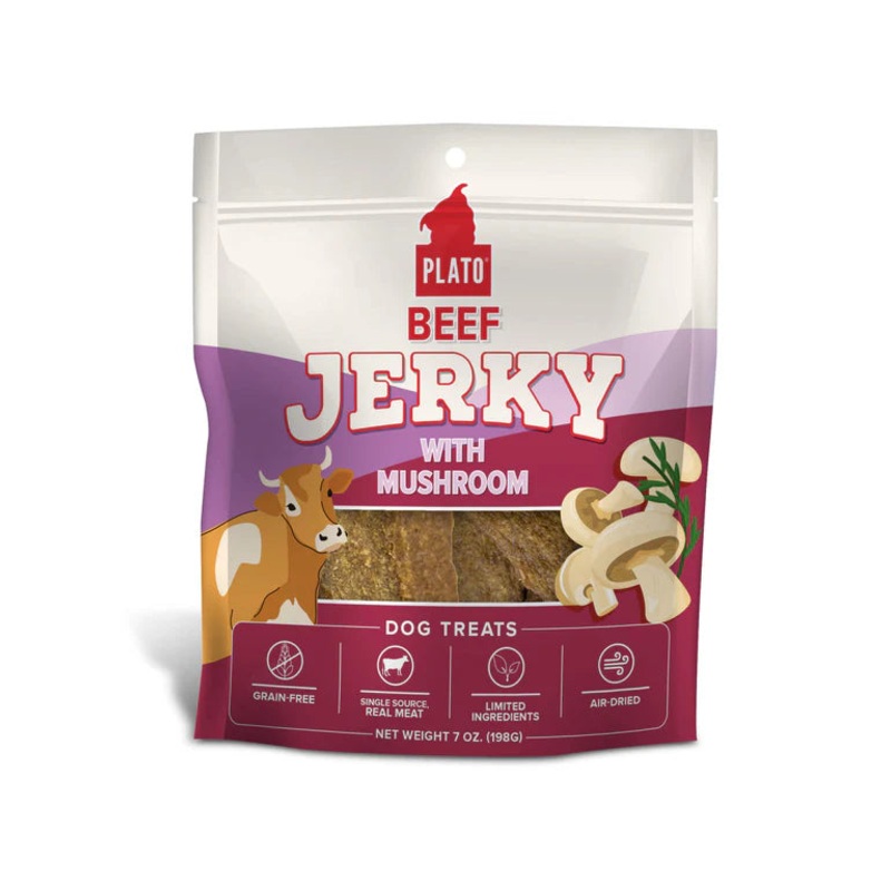 Plato Beef Jerky with Mushroom Recipe Dog Treats 16 oz