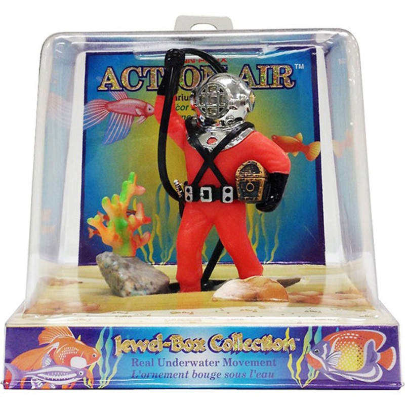 Action Air Jewel Box Collection Treasure Diver Aquarium Decoration with Underwater Movement 4-in