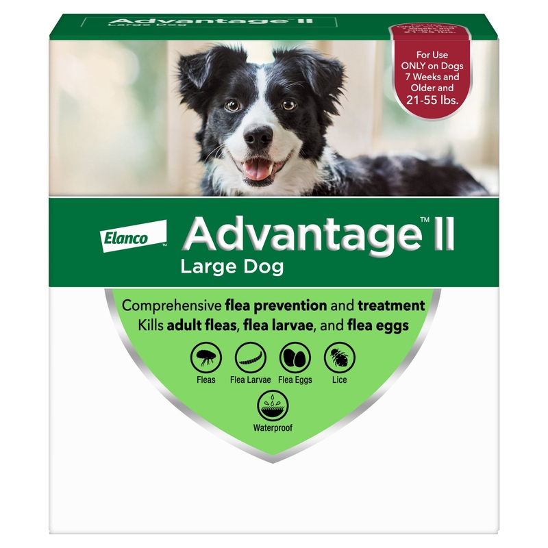 Advantage II Large Dog Vet-Recommended Flea Treatment & Prevention | Dogs 21-55 lbs. 4 Month Dose