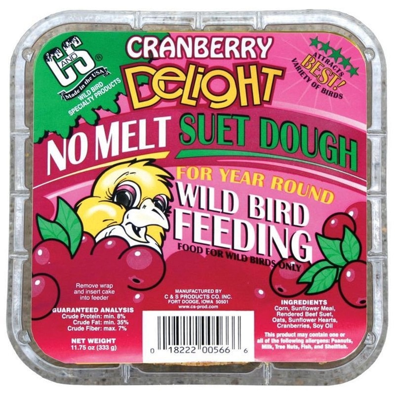 C&S Cranberry Delight No Melt Suet Dough 11.75 oz