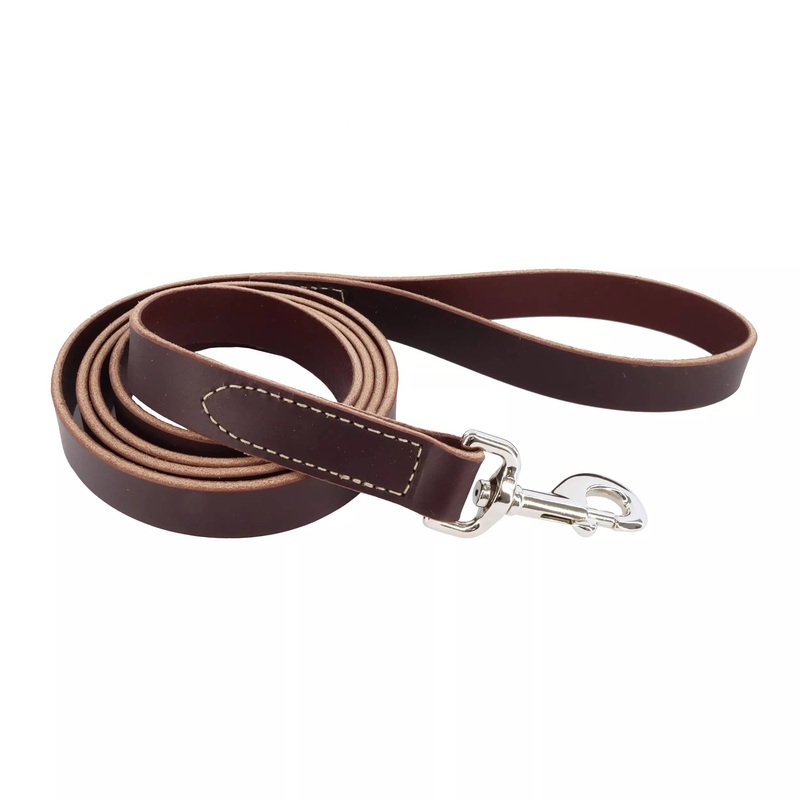 Coastal Pet Products Circle T Latigo Leather Dog Leash 3/4 in x 4 ft