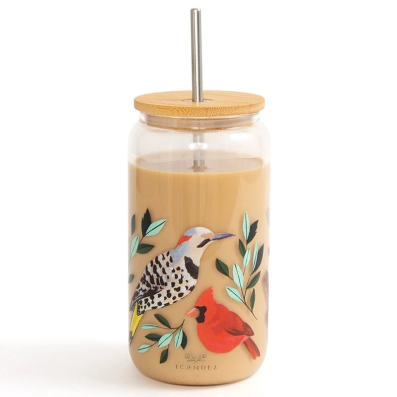 Feathered Friends Birds Glass Can