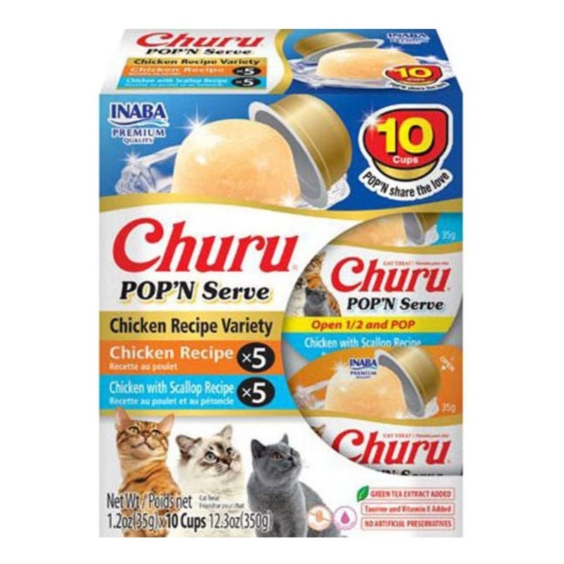 Inaba Churu Pop’n Serve Chicken Variety Pack Cat Treat 12.3 oz