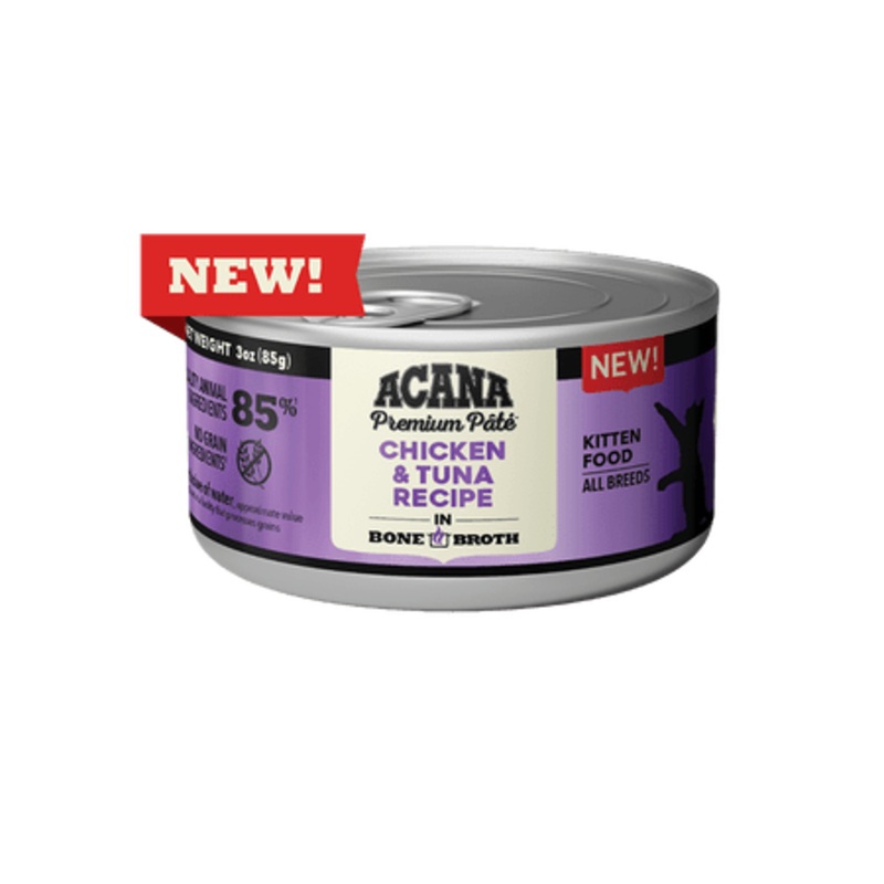 ACANA Premium Pate Chicken & Tuna Recipe Canned Kitten Food 3 oz