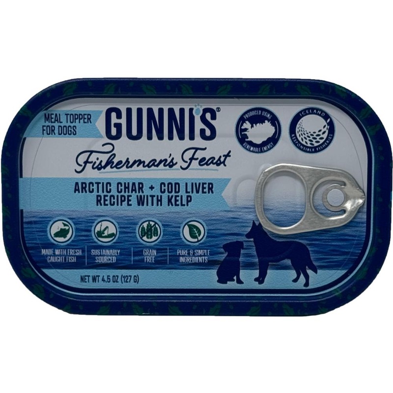 GUNNIS PET Dog Arctic Char+Cod Liver w/ Kelp Topper 128g