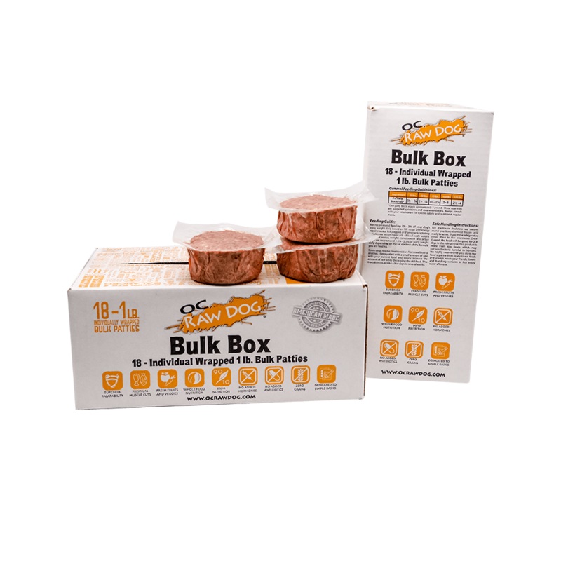 OC Raw Frozen Chicken & Produce Patties for Dogs 18lb