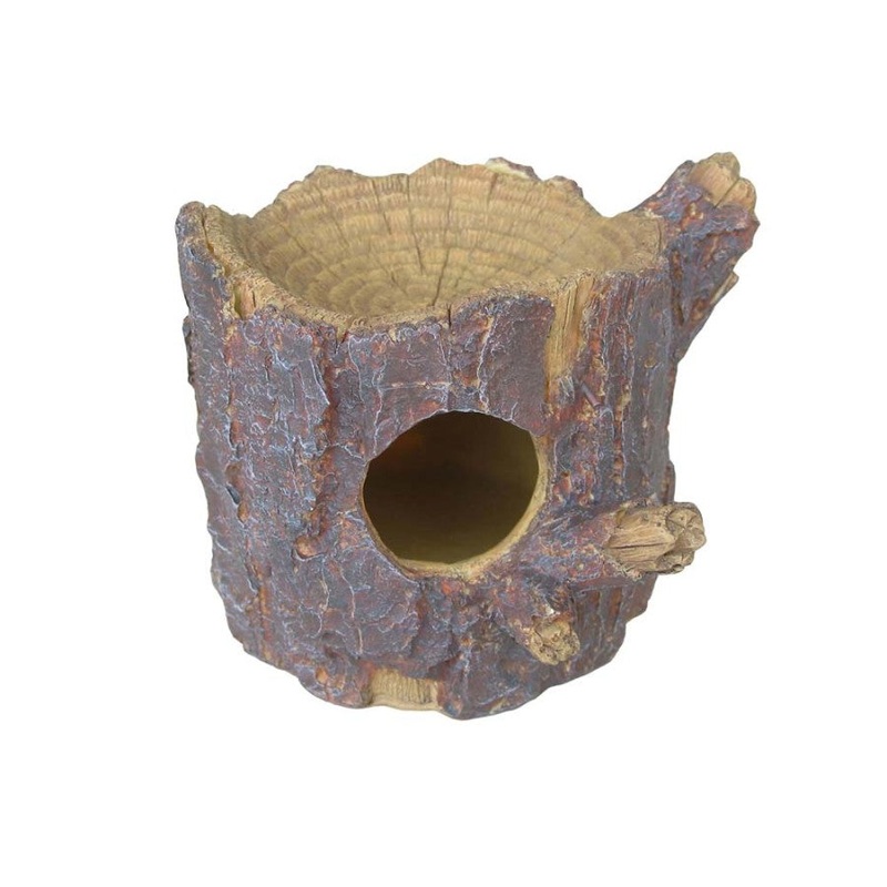 Weco Sleepy Hollows Pine Den Lodge Terrarium Ornament with Feeder