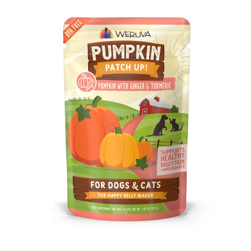 Weruva Pumpkin Patch Up!, Pumpkin with Ginger & Turmeric for Dogs & Cats 2.8oz Pouch, Single
