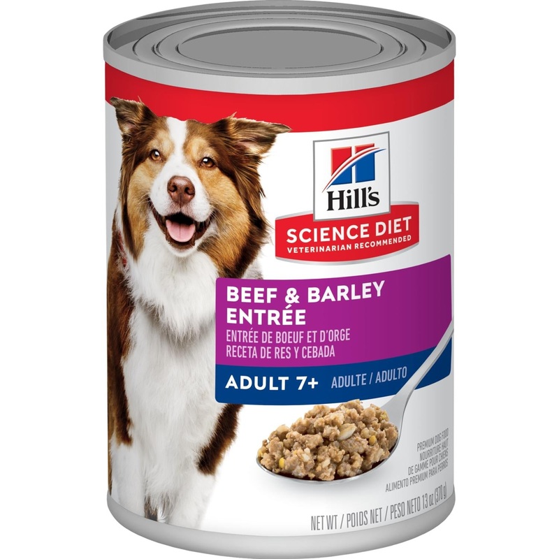 Hill’s Science Diet Adult 7+ Beef & Barley Entre dog food 13 oz
