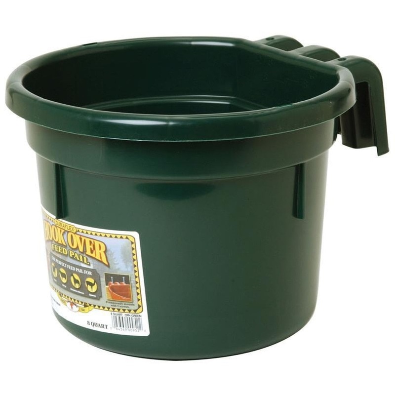 LITTLE GIANT PLASTIC HOOK OVER FEED PAIL GREEN