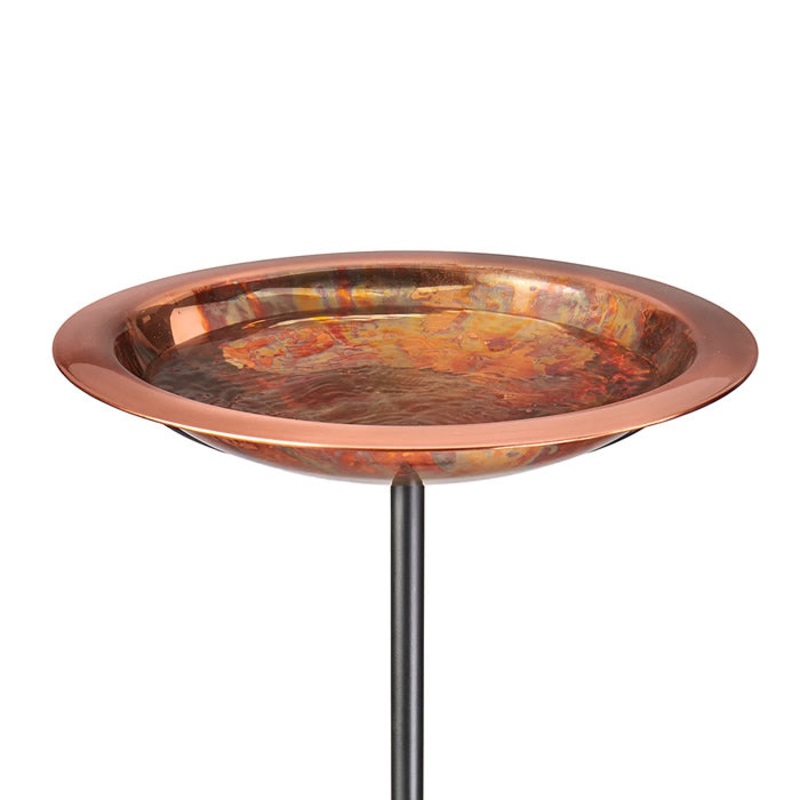 Pure Copper Bird Bath Stake Fired Finish