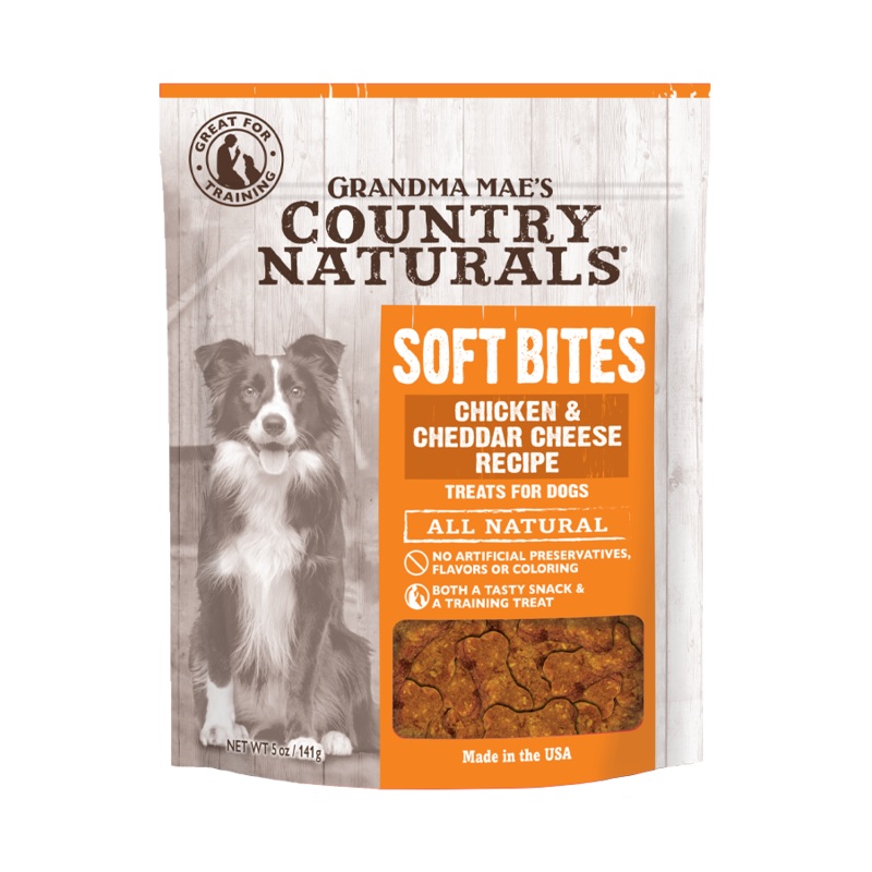 Grandma Mae’s Country Naturals Soft Bites Chicken & Cheddar Dog Treats (5 oz)