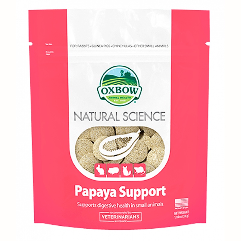 Natural Science Papaya Support Small Animal Supplement High Fiber Hay Tabs 60 Count