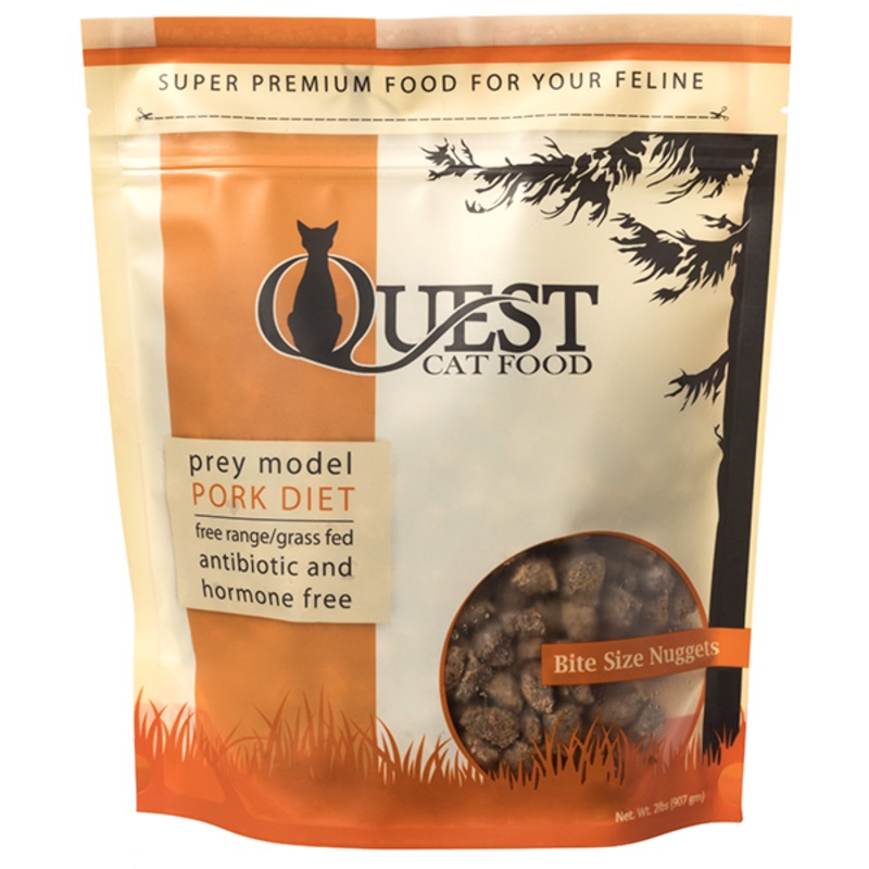 Quest Prey Model Pork Diet Frozen Raw Grain-Free Cat Food 2 Pounds