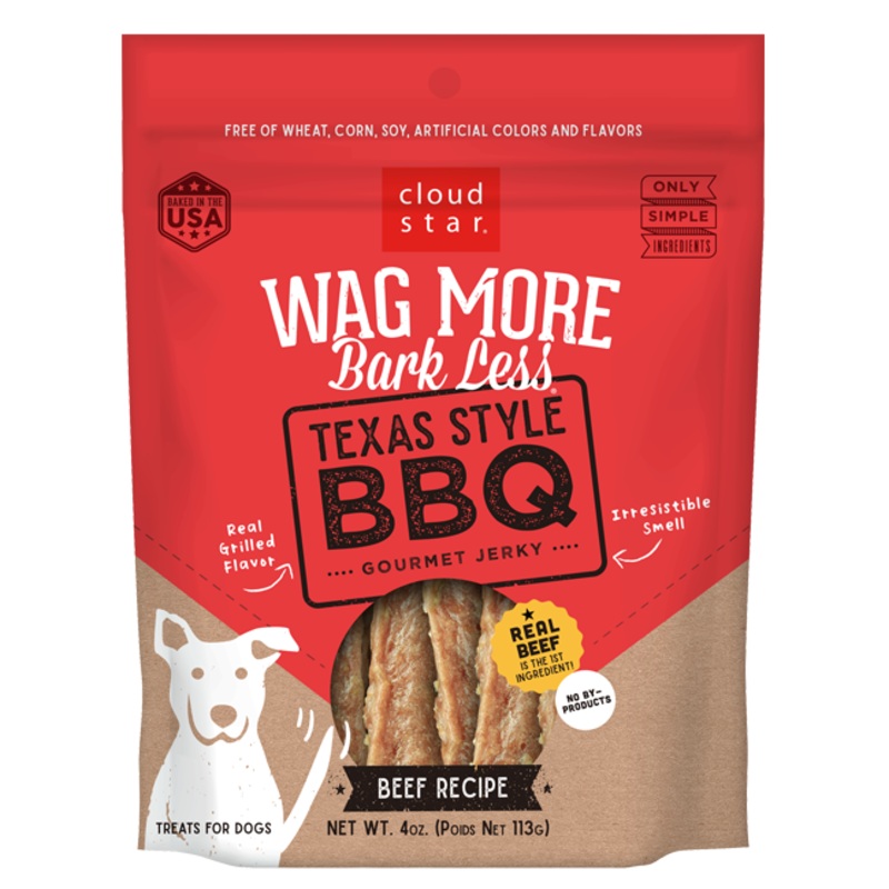 WAG MORE BARK LESS JERKY: TEXAS STYLE BBQ 10oz. Dog Treats