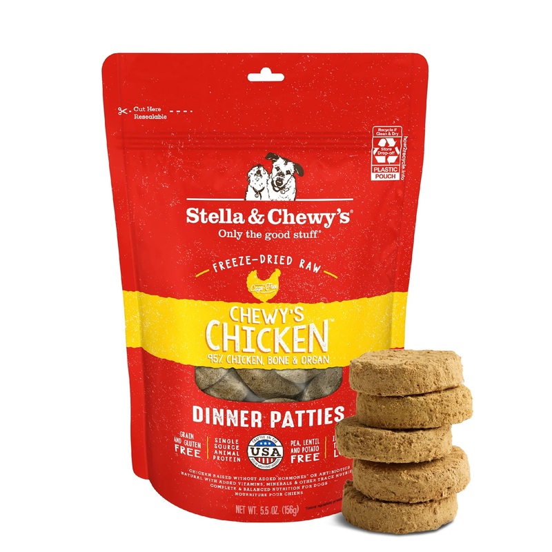 Stella & Chewy’s Chewys Chicken Freeze-Dried Raw Dinner Patties – 14oz