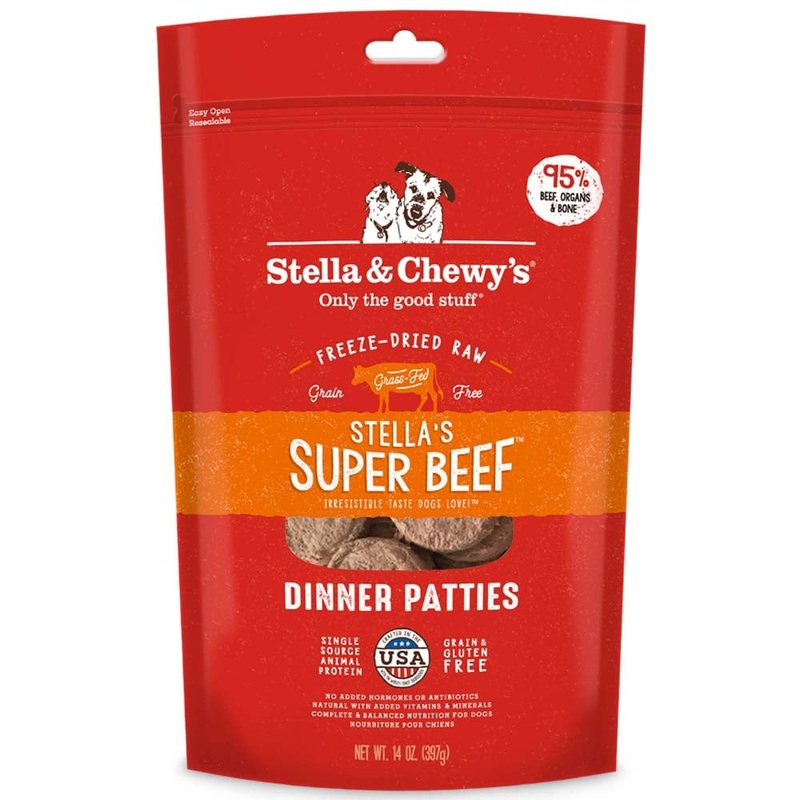 Stella’s Super Beef Grain-Free Dinner Patties Freeze-Dried Raw Dog Food 5.5-oz