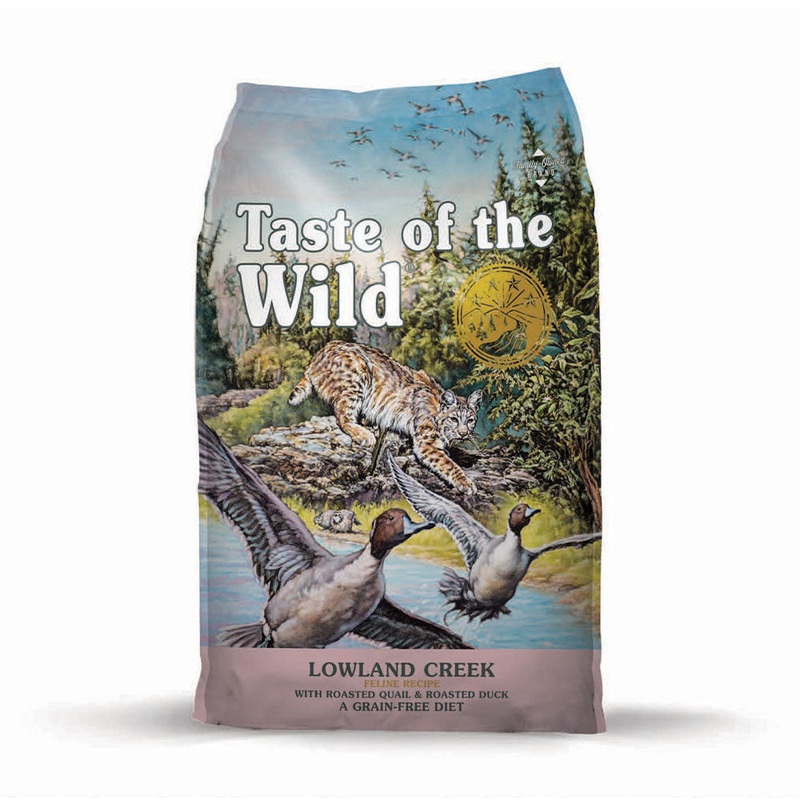Taste of the Wild Lowland Creek with Roasted Quail & Roasted Duck Grain Free Cat Food 5 Lbs