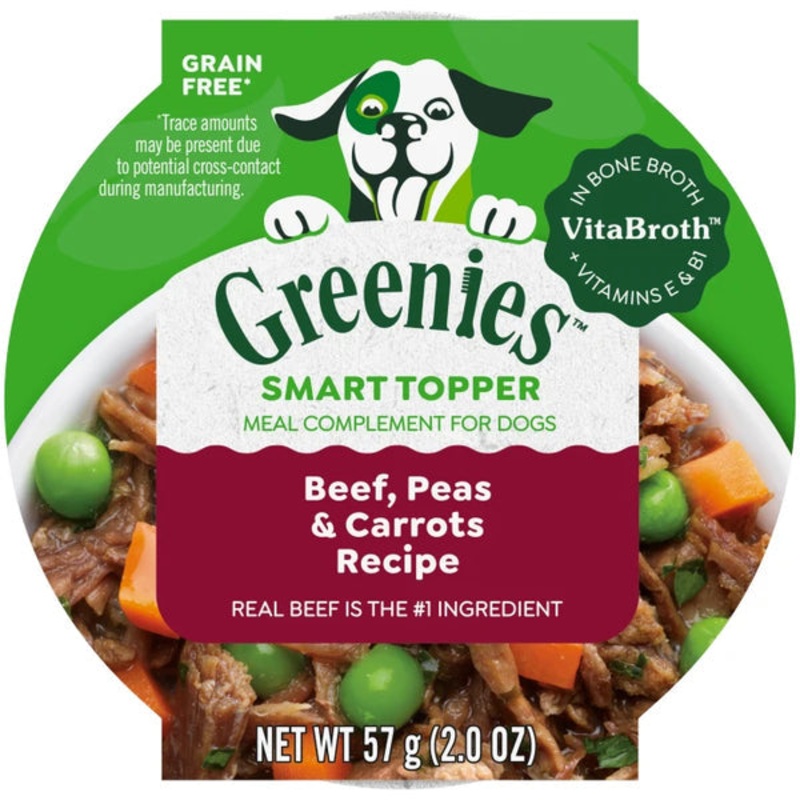 Greenies Smart Topper Wet Mix-In for Dogs, Beef, Peas & Carrots Recipe 2 oz