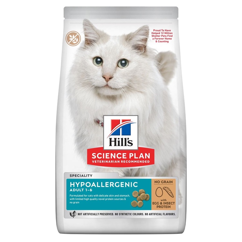 Hills Science Plan Hypoallergenic Adult Cat Food No Grain Egg & Insect Protein (1.5kg)