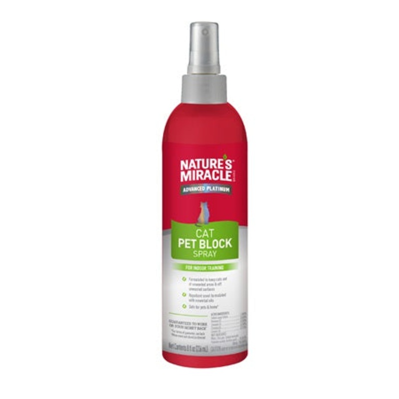 Natures Miracle Advanced Platinum Cat Pet Block Repellent Spray 8-oz