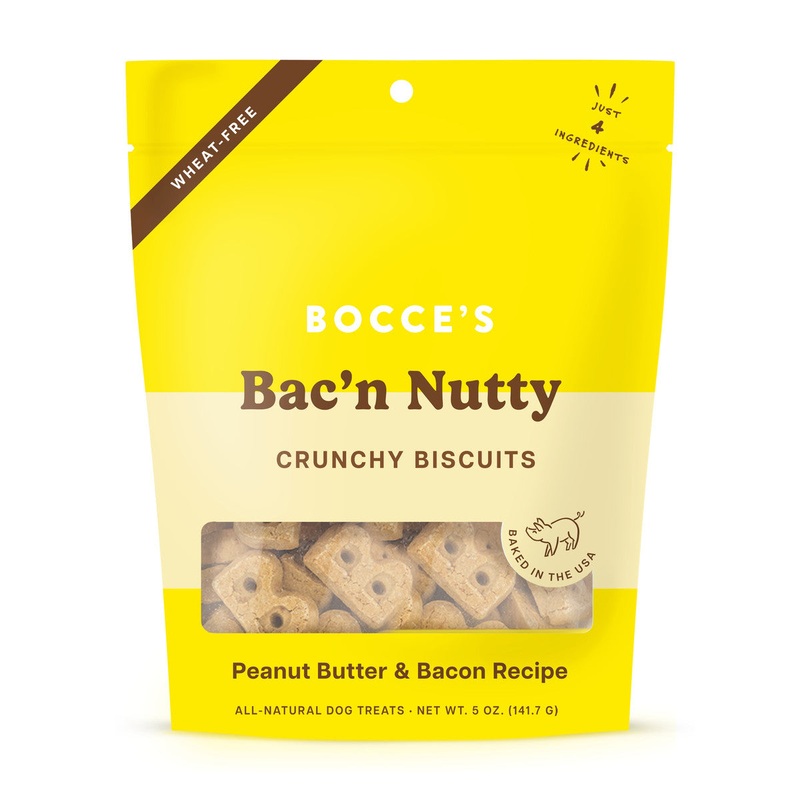 Bocce’s Bakery Bac’N Nutty Biscuit Bags Dog Treats 5oz