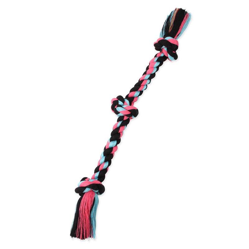 Mammoth Pet Md 20-in Cotton-Poly Color 3 Knot Rope Tug Dog Toy Medium