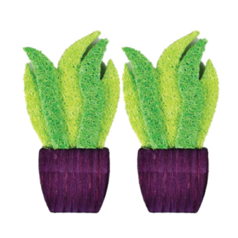 Nibbles Loofah Potted Plants Small Animal Chew Toys 2 Pack