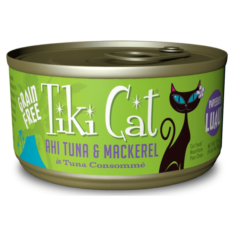 Tiki Cat Papeekeo Luau Grain Free Ahi Tuna And Mackrel In Tuna Consomme Canned Cat Food 2.8 oz