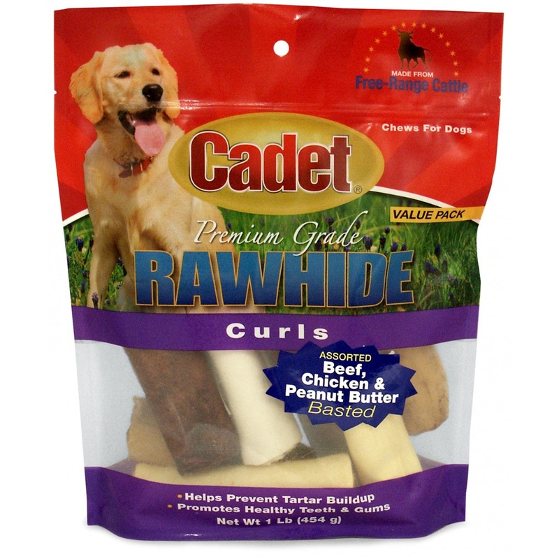 Cadet Rawhide Assorted Flavors Curls for Dogs
