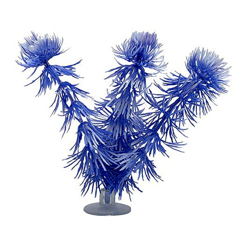 Plastic Betta Plant Hornwort Blue Decor Ornament 5″