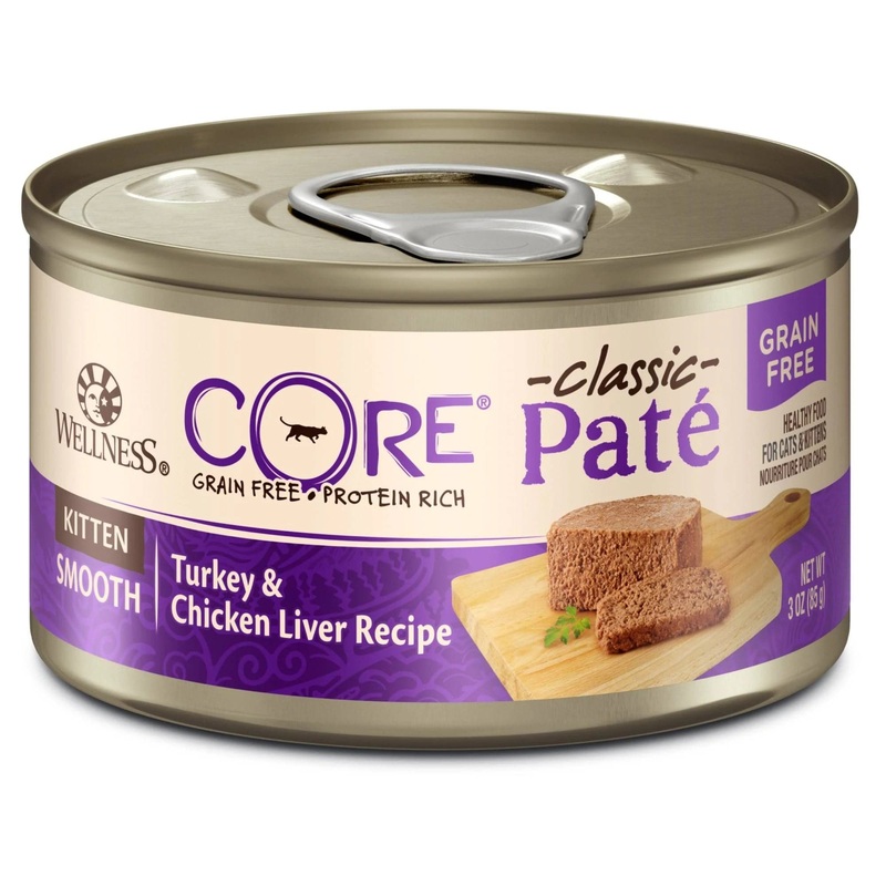 Wellness CORE Grain Free Natural Kitten Health Turkey and Chicken Smooth Pate Canned Cat Food 3 oz