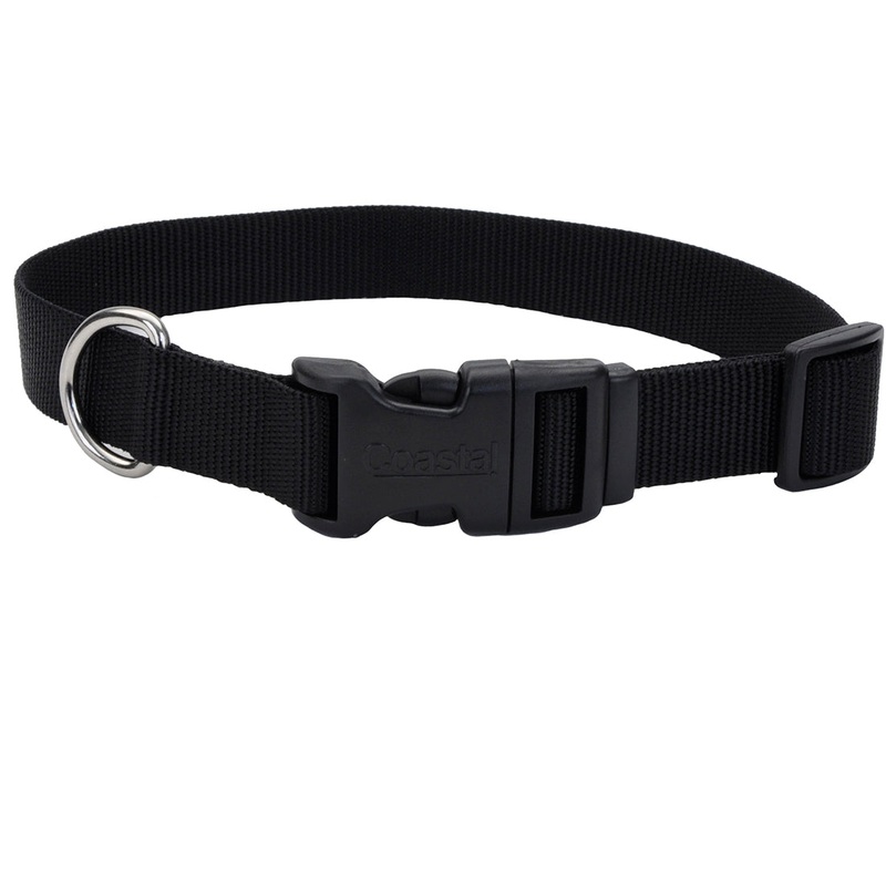 Coastal Adjustable Dog Collar Tuff Black XS 8-12 inch