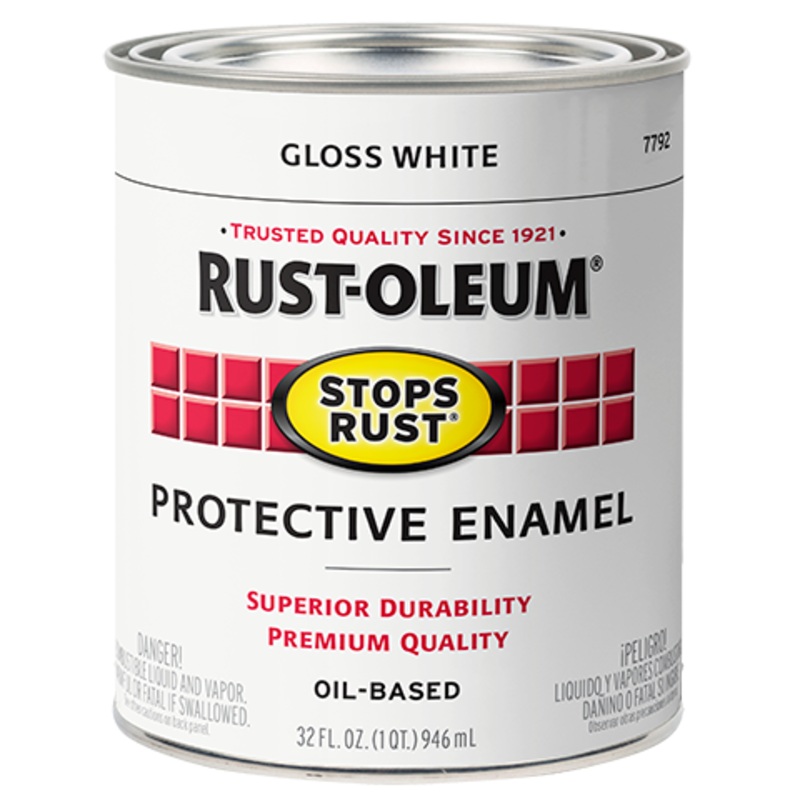 Rust-Oleum Protective Enamel Brush-On Paint Gloss White 32 Oz Gloss White