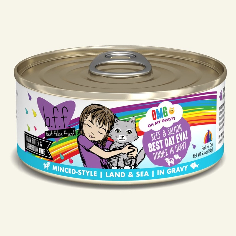 BFF OMG Wet Cat Food – Beef & Salmon Best Day Eva! – 5.5oz Can