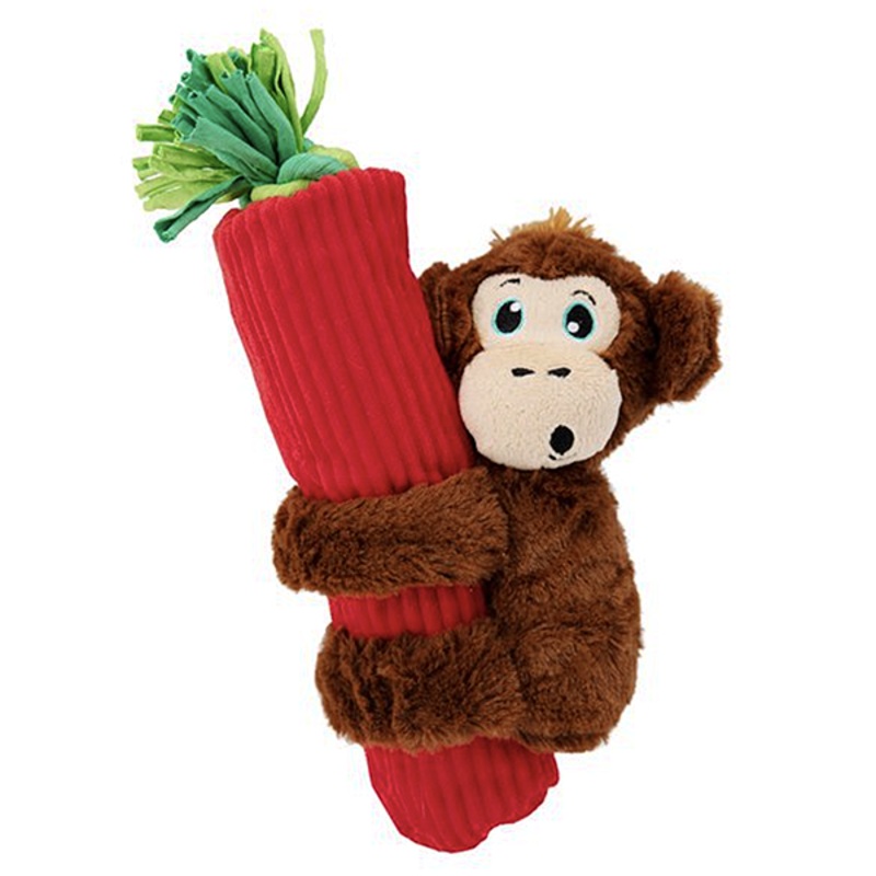 Charming Pet Cuddly Climbers Monkey Plush Crinkle Squeaky Dog Toy with Rope Small