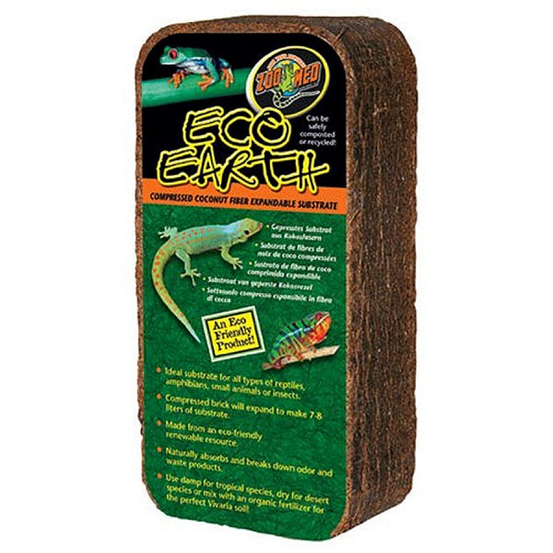 Eco Earth Compressed Coconut Fiber Reptile & Amphibian Substrate 8 Liters ( 2.1 Gallon )