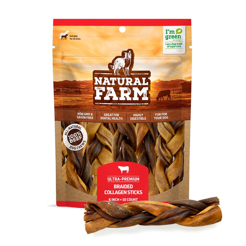 Natural Farm Braided Collagen Sticks 12″