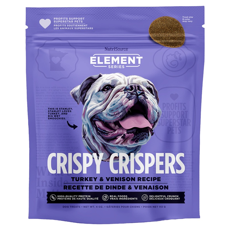 NutriSource Turkey & Venison Crispy Crispers High Protein Dog Treats 4 oz
