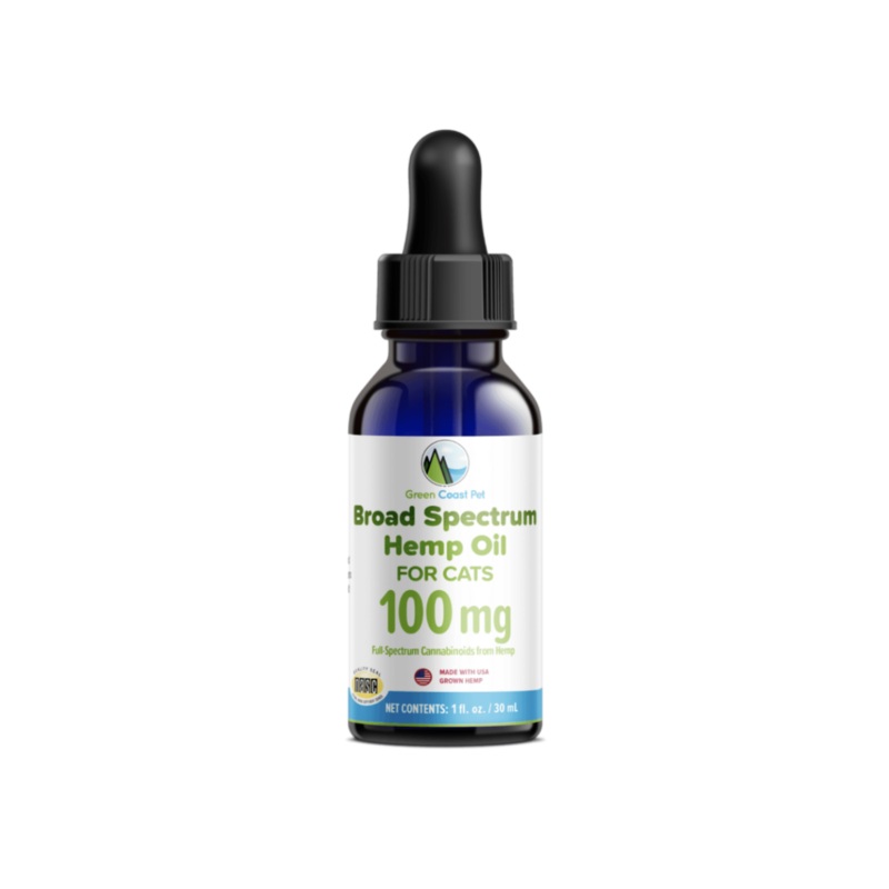 Green Coast Pet Hemp Tincture Cat Supplement 100 mg