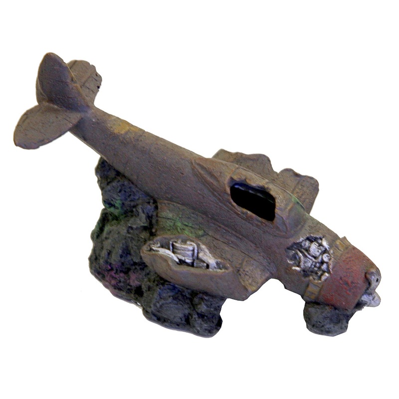 Exotic Environments Sunken WWII Plane w / Cave Ornament