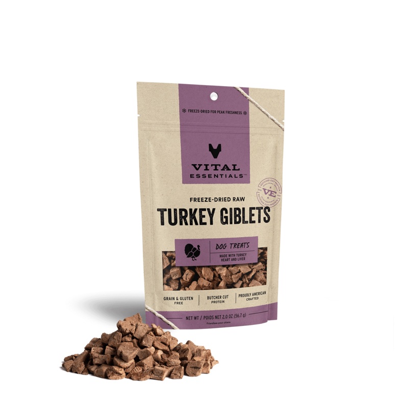Vital Essentials Freeze Dried Treats Turkey Giblets 2oz