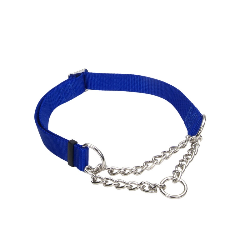Coastal Adjustable Blue Check Choke Training Collar 14″ x 5/8″